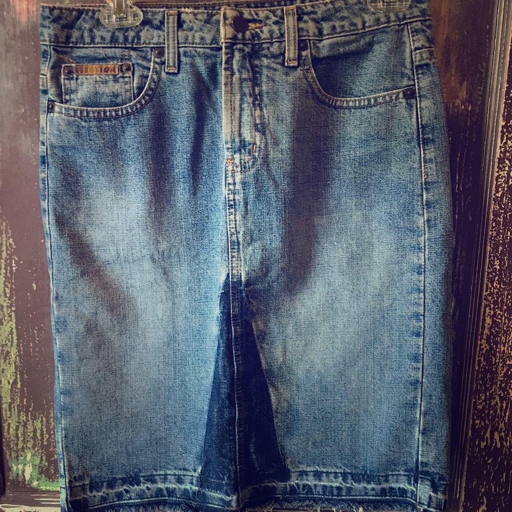 Lei Vintage Denim Blue Jean Skirt Pencil 3